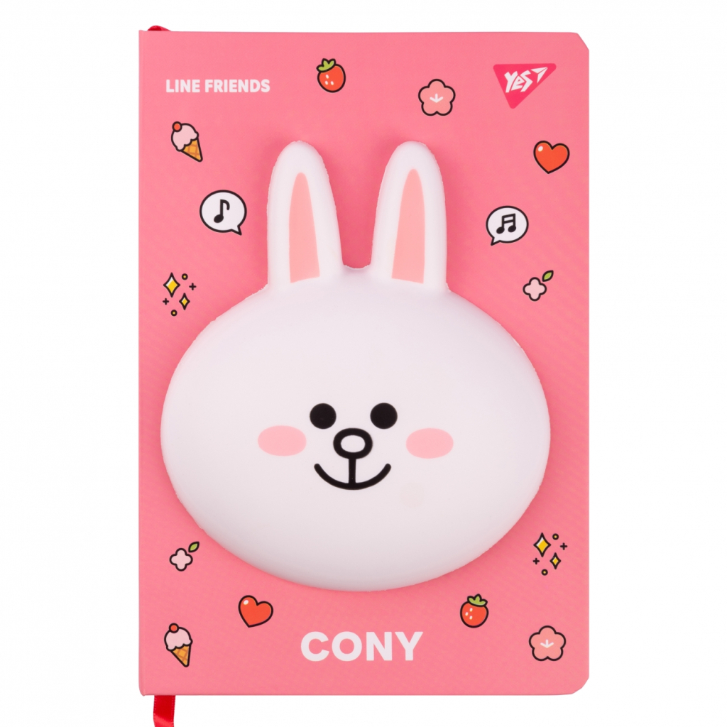 Блокнот Yes сквіш Line Friends. Cony А5 140 х 200 128 аркушів Лінія / клітинка (151788)