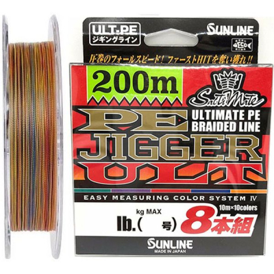 Шнур Sunline PE-Jigger ULT x8 200m 1.0/0.165mm 16lb/7.7kg Multi Color (1658.11.04)