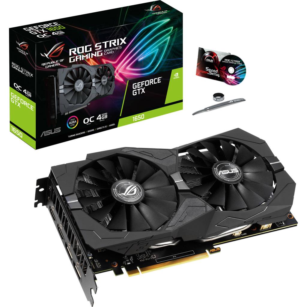 Відеокарта ASUS GeForce GTX1650 4096Mb ROG STRIX OC GAMING (ROG-STRIX-GTX1650-O4G-GAMING)