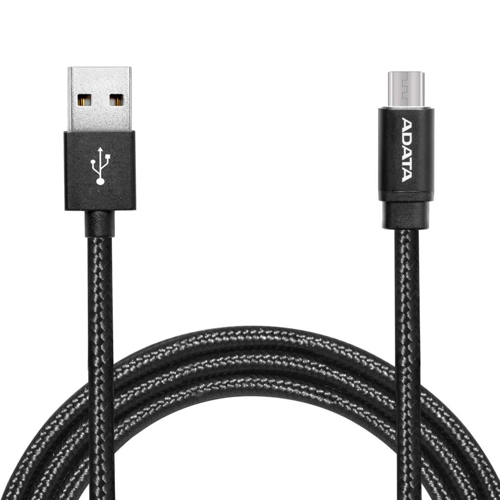 Дата кабель ADATA USB 2.0 AM to Micro 5P 2.0m Black (AMUCAL-200CMK-CBK)