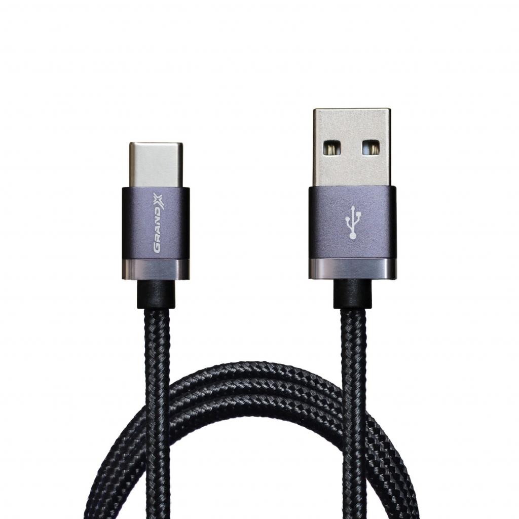 Дата кабель USB 2.0 AM to Type-C 1.0m Black Grand-X (FC07B)