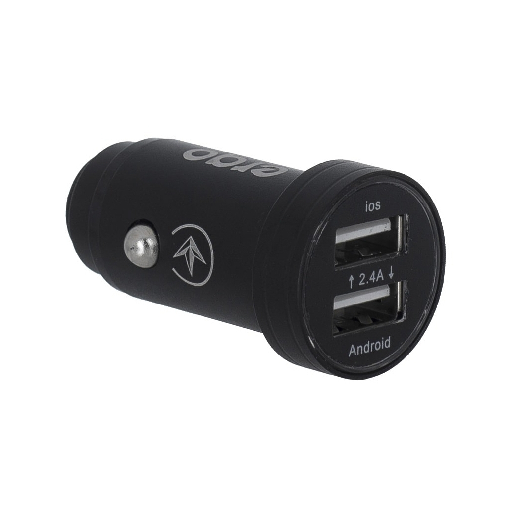 Зарядний пристрій Ergo ECC-224 Mini 2.4A 2xUSB Car Charger (Black) (EСC-224 Mini (B))