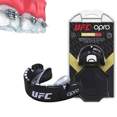 Капа Opro Gold Braces UFC Hologram Black Metal/Silver (UFC_Gold-Braces_Black)