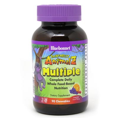 Мультивітамін Bluebonnet Nutrition Мультивітаміни для Дітей, Смак Фруктів, Rainforest Animalz, (BLB0190)