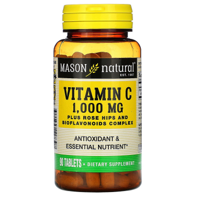 Вітамін Mason Natural Вітамін C 1000 мг з Шипшиною та Біофлавоноїдами, Vitamin C, (MAV11739)