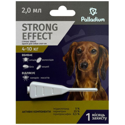 Краплі для тварин Palladium Strong Effect для собак вагою від 4 до 10 кг 1/2 мл (4820150206017)