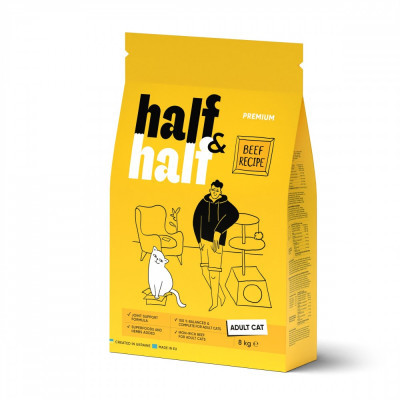 Сухий корм для кішок Half&Half з яловичиною 8 кг (4820261920857)