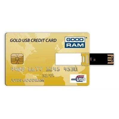 USB флеш накопичувач Goodram 8Gb Gold Credit Card (PD8GH2GRCCPR9)