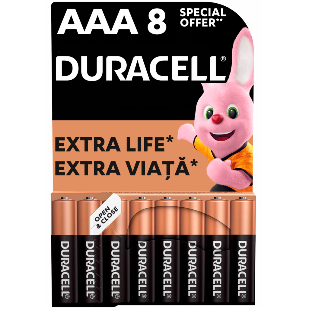 Батарейка Duracell AAA MN2400 LR03 * 8 (5000394203341 / 81480364)