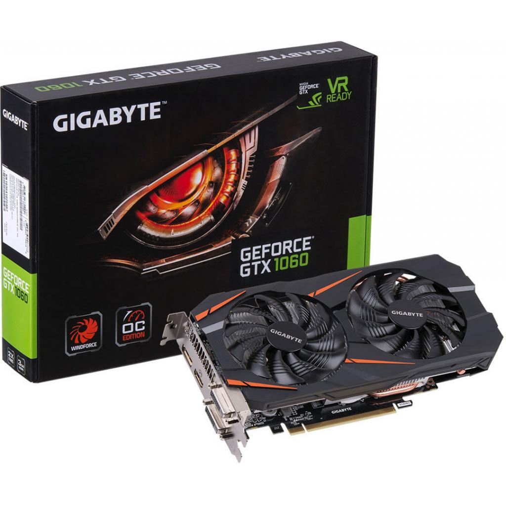 Відеокарта GIGABYTE GeForce GTX1060 3072Mb WF2 OC (GV-N1060WF2OC-3GD)