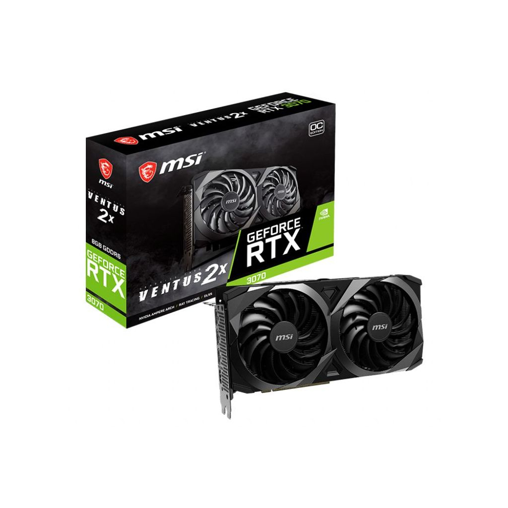 Відеокарта MSI GeForce RTX3070 8Gb VENTUS 2X OC LHR (RTX 3070 VENTUS 2X 8G OC LHR)