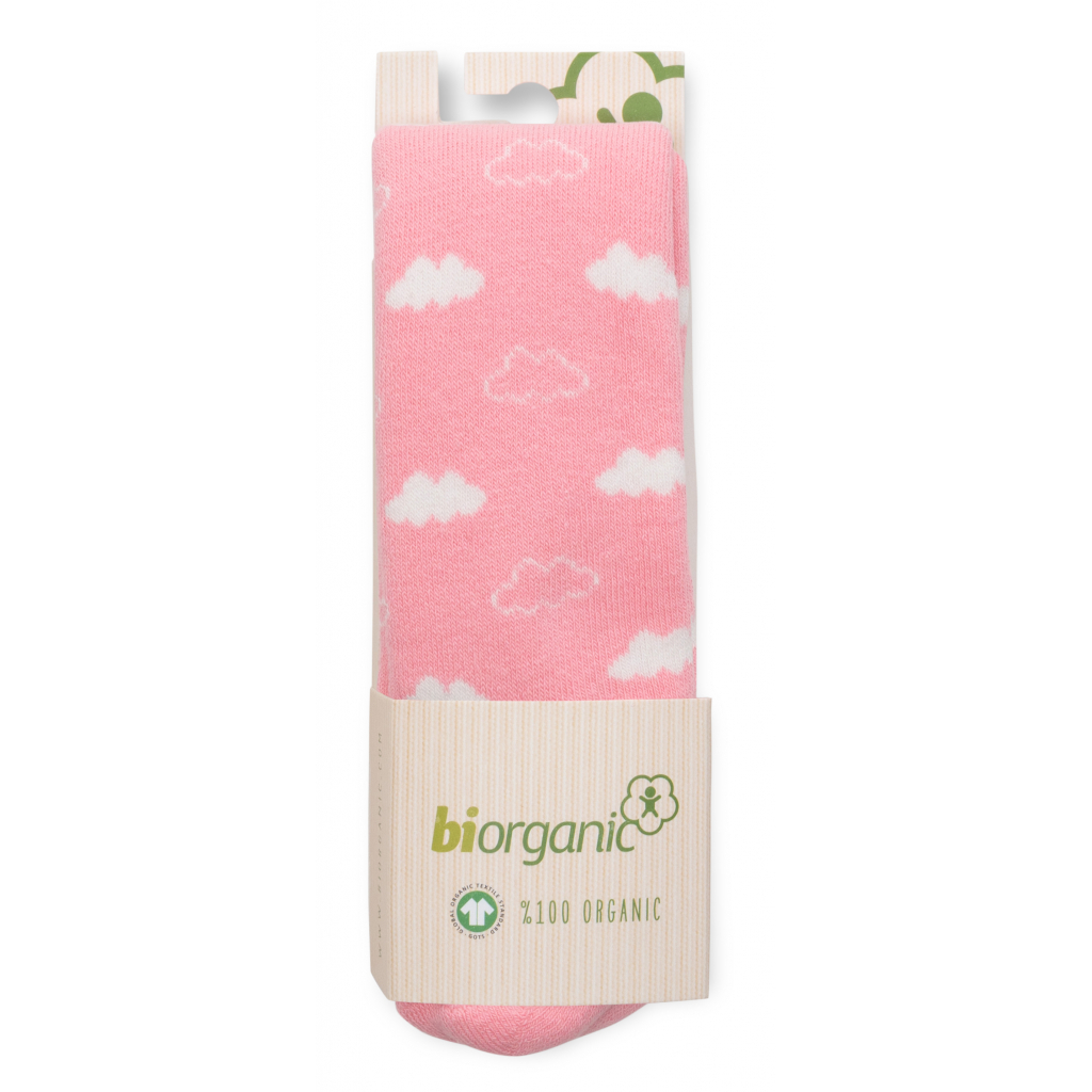 Колготки Bibaby махрові з хмаринками (68379-80G-pinkwhite)