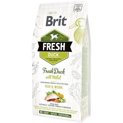 Сухий корм для собак Brit Fresh Duck/Millet Active Run and Work 2.5 кг (8595602530823)