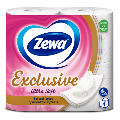 Туалетний папір Zewa Exclusive Ultra Soft 4 шари 4 рулони (7322541188546)