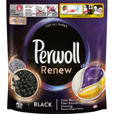 Капсули для прання Perwoll Renew Black для темних та чорних речей 32 шт. (9000101575828)