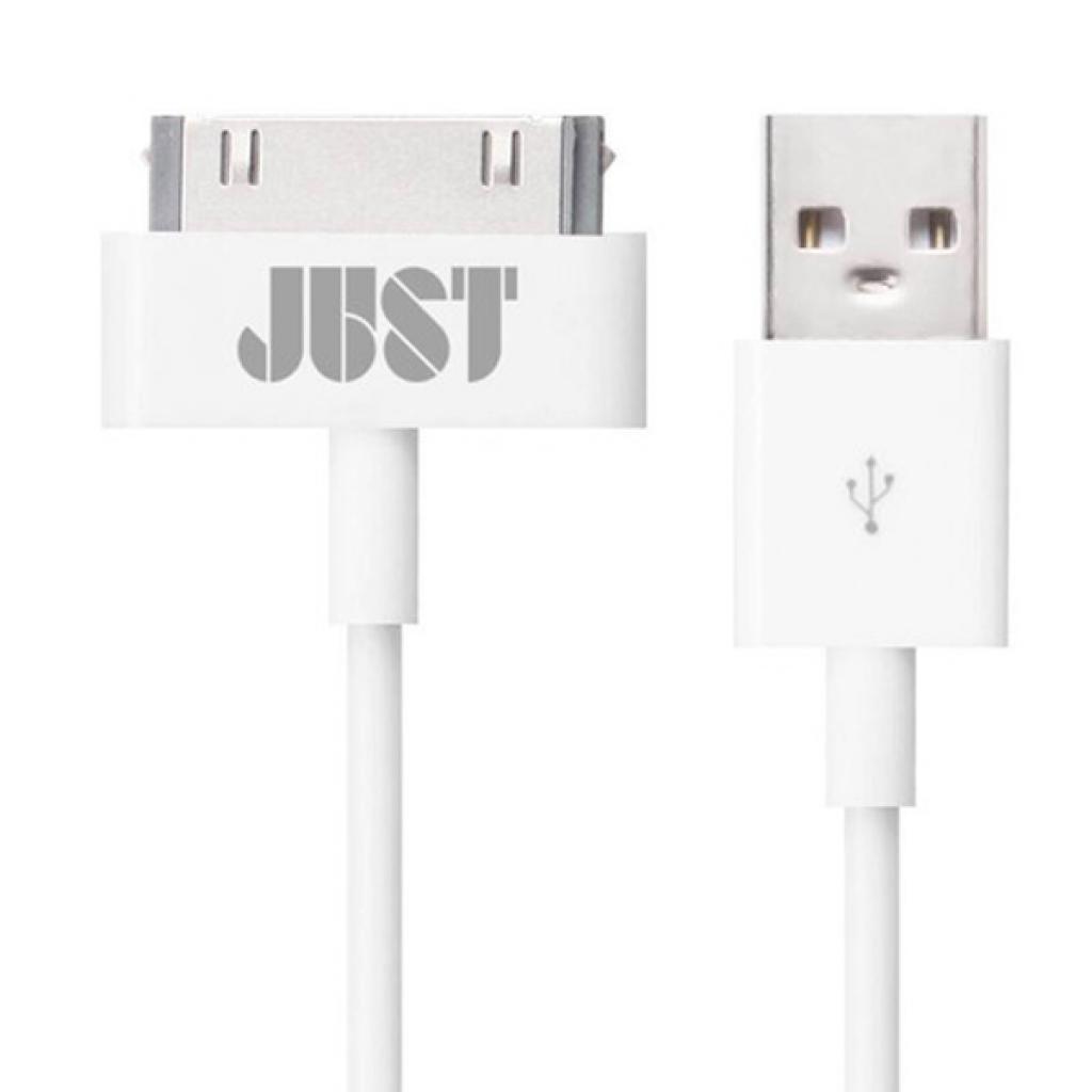 Дата кабель USB 2.0 AM to Apple 30pin 1.0m Simple White Just (30P-SMP10-WHT)