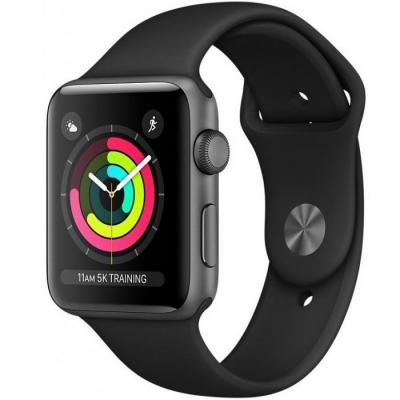 Смарт-годинник Apple Watch Series 3 GPS, 38mm Space Grey Aluminium Case with Blac (MTF02GK/A)