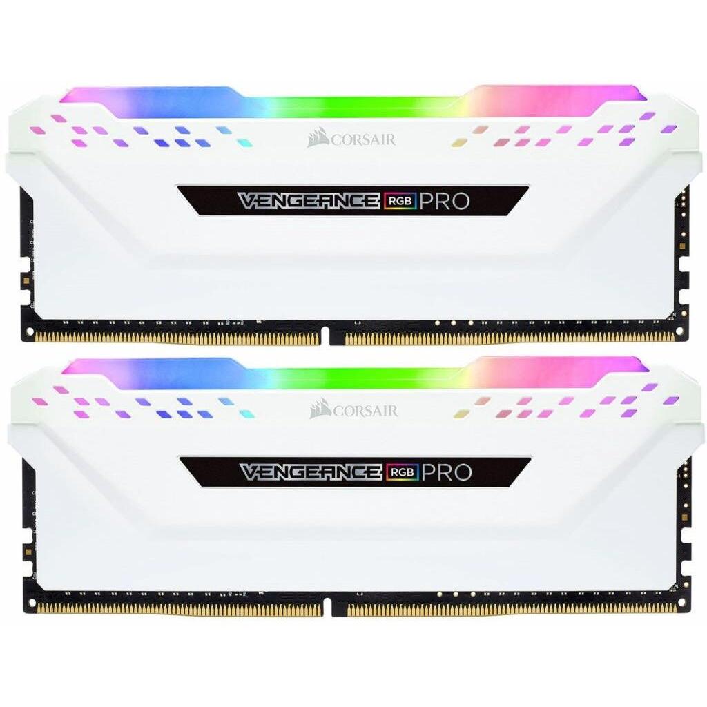 Модуль пам'яті для комп'ютера DDR4 16GB (2x8GB) 3200 MHz Vengeance RGB Pro White Corsair (CMW16GX4M2C3200C16W)