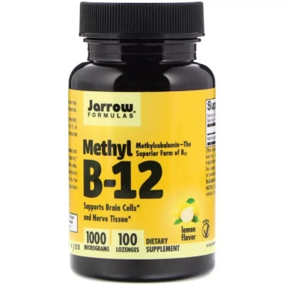 Вітамін Jarrow Formulas Метил B-12 зі смаком лимона 1000 мкг, Methyl B-12, 100 льодя (JRW-18001)