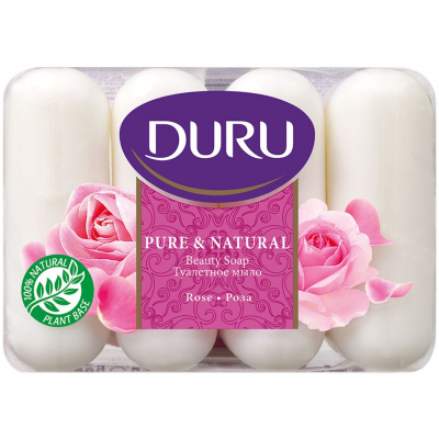 Тверде мило Duru Pure & Natural Троянда 4 х 85 г (8690506429355)