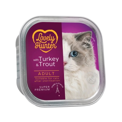 Вологий корм для кішок Lovely Hunter With turkey and trouts for sterilised cats 85 г (LHU45710)