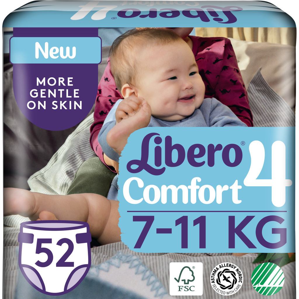 Підгузок Libero Comfort Розмір 4 (7-11 кг) 52 шт (7322541083674)