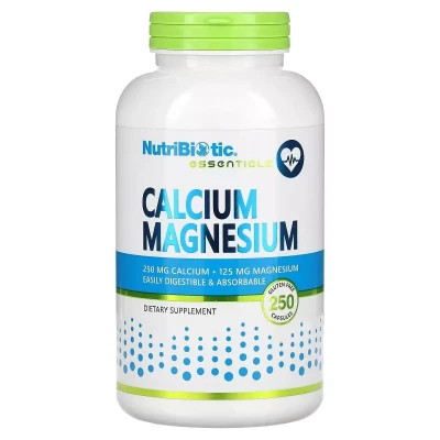 Мінерали NutriBiotic Кальцій та Магній, Calcium Magnesium, 250 капсул (NBC-00611)