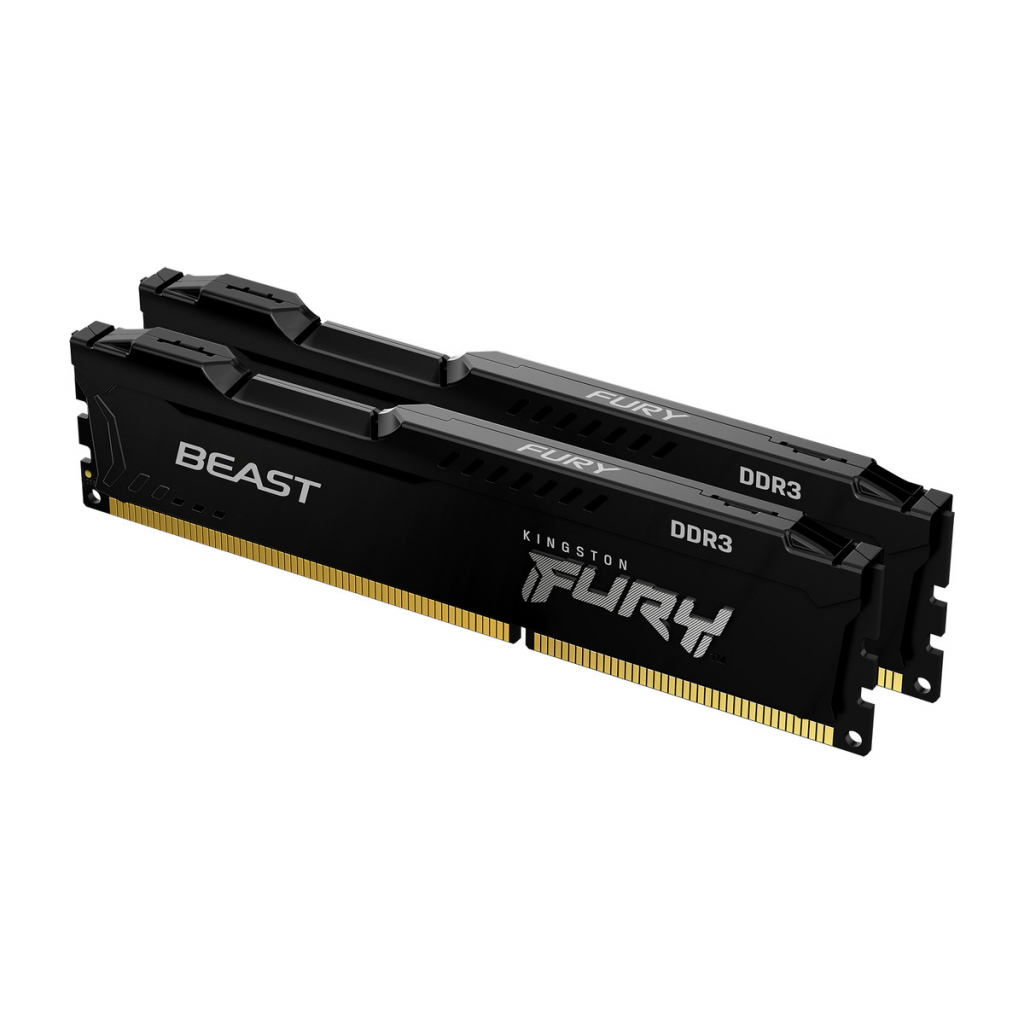 Модуль пам'яті для комп'ютера DDR3 8GB (2x4GB) 1866 MHz Fury Beast Black Kingston Fury (ex.HyperX) (KF318C10BBK2/8)