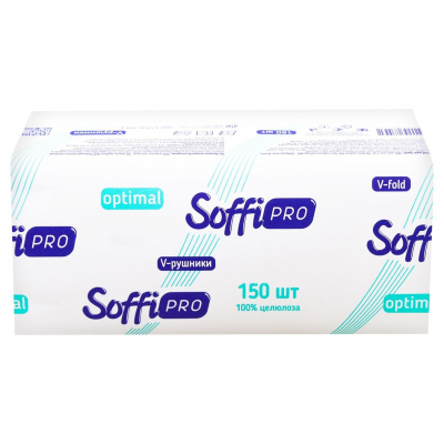 Паперові рушники SoffiPRO Optimal V-складання 23х21 см 2 шари 150 аркушів (4820003835531)