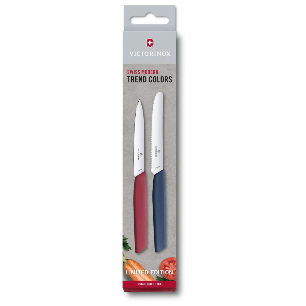 Набір ножів Victorinox Swiss Modern Paring Set 2шт Red/Blue (6.9096.2L1)