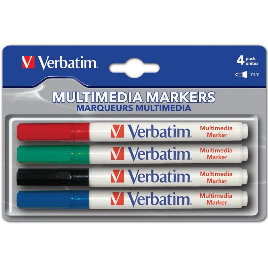 Маркер Verbatim MULTI MEDIA MARKER 4шт/PACK (BLACK/RED/BLUE/GREEN) (44120)