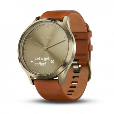 Смарт-годинник Garmin Vivomove HR Premium Gold with Light Brown Leather Band (010-01850-15/A5)