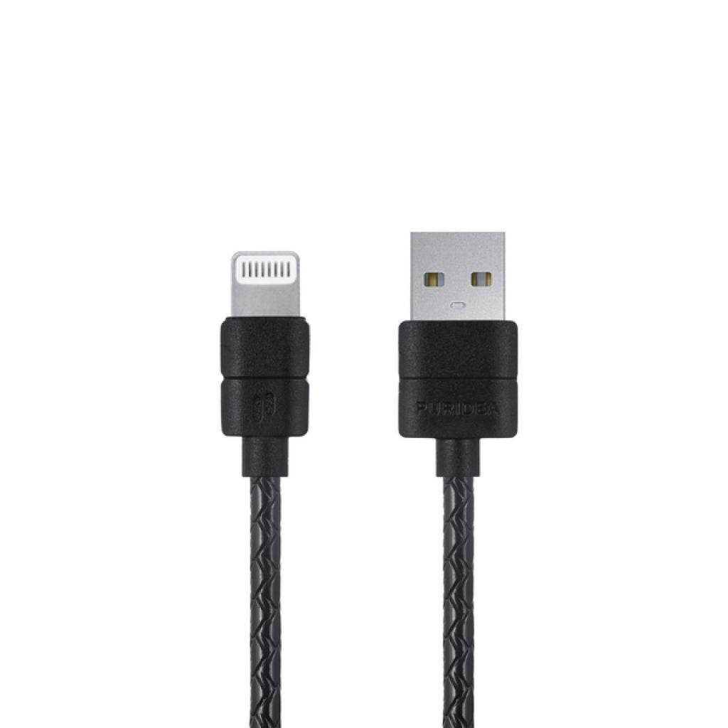 Дата кабель USB 2.0 AM to Lightning 0.2m L21 Black Puridea (6497445)