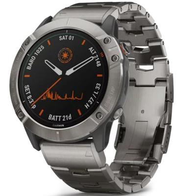 Смарт-годинник Garmin fenix 6X Pro Solar, Titanium with vented titanium bracelet (010-02157-24)