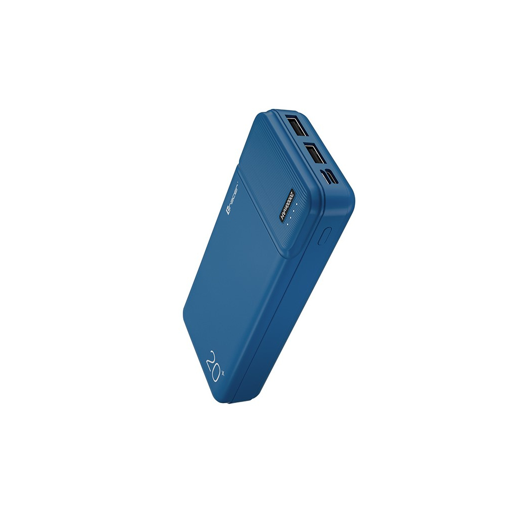 Батарея універсальна Tracer 20000 mAh, PD/20W/USB Type-C, 2*USB 5V/2.1A, blue (TRABAT46962)