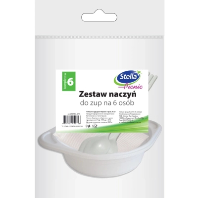 Набір одноразового посуду Stella для перших страв на 6 осіб (4820102052723)