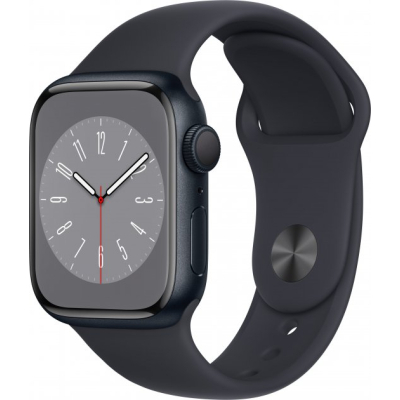 Смарт-годинник Apple Watch Series 8 GPS 41mm Midnight Aluminium Case with Midnight Sport Band - Regular (MNP53UL/A)