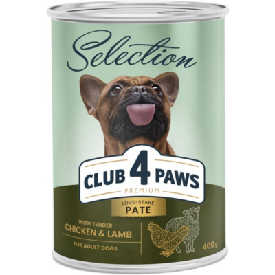 Консерви для собак Club 4 Paws Selection Паштет з куркою та ягням 400 г (4820215368681)