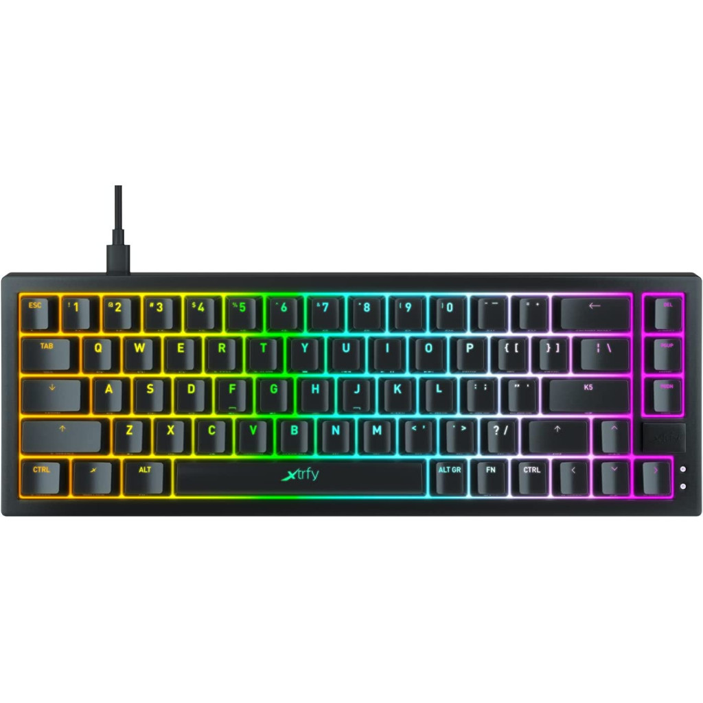 Клавіатура Xtrfy K5 68 keys Kailh Red Hot-swap RGB UA Black (K5-RGB-CPT-BLACK-R-UKR)