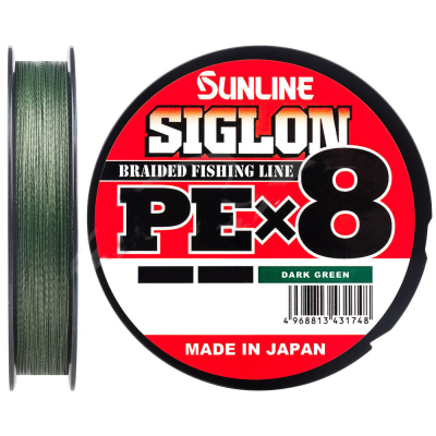 Шнур Sunline Siglon PE х8 300m 1.0/0.171mm 16lb/7.7kg Dark Green (1658.10.42)