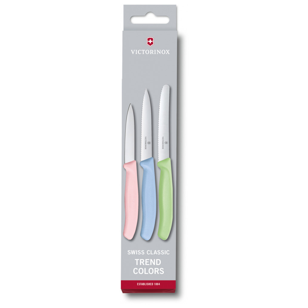 Набір ножів Victorinox SwissClassic Paring Set 3 шт Light Pink, Blue, Green (6.7116.34L3)