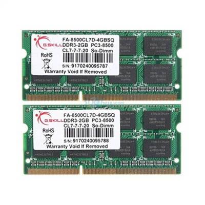 Модуль пам'яті для ноутбука SoDIMM DDR3 4GB (2x2GB) 1066 MHz G.Skill (F3-8500CL7D-4GBSQ)