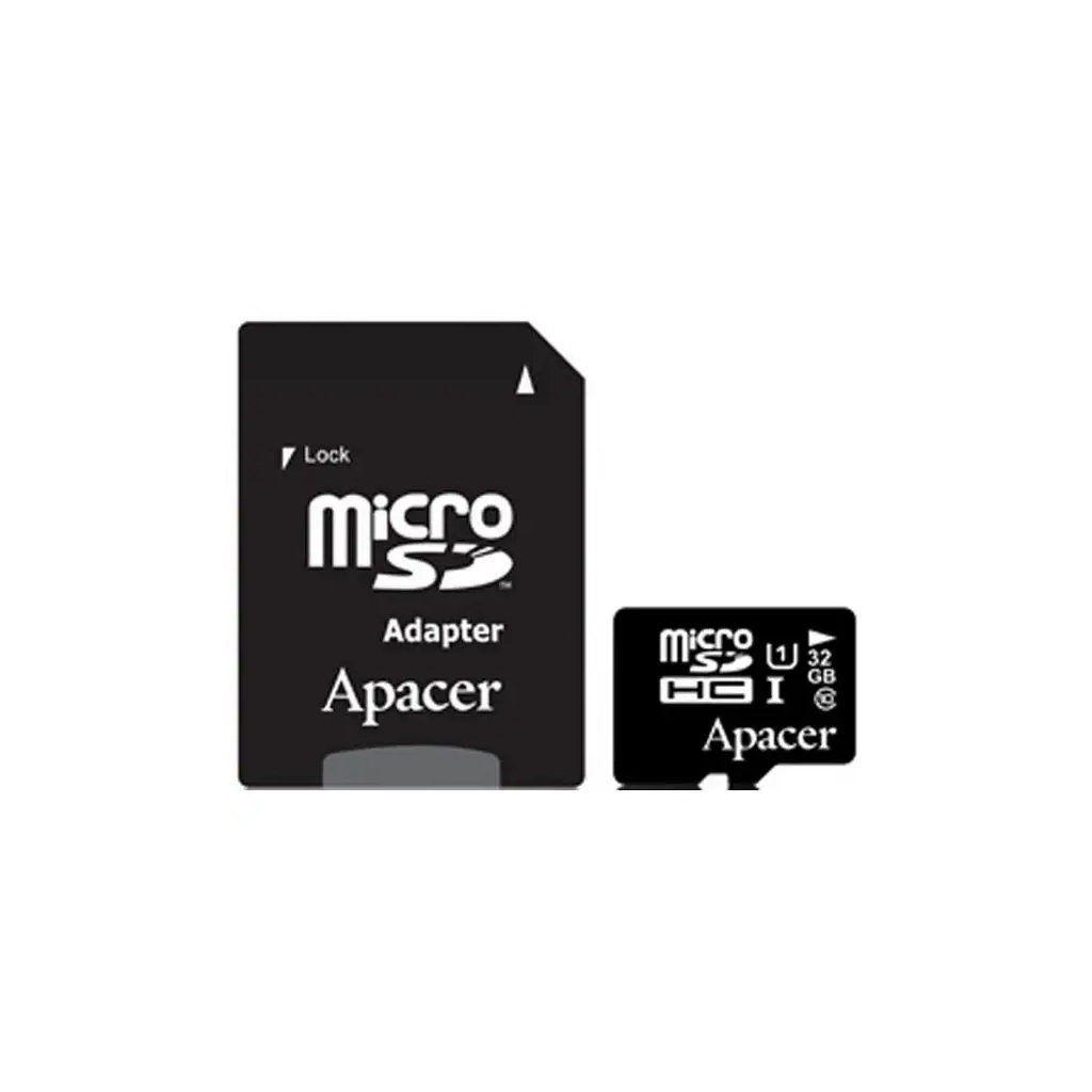 Карта пам'яті Apacer 32GB microSDHC UHS-I Class10 w/ 1 Adapter RP (AP32GMCSH10U1-R)