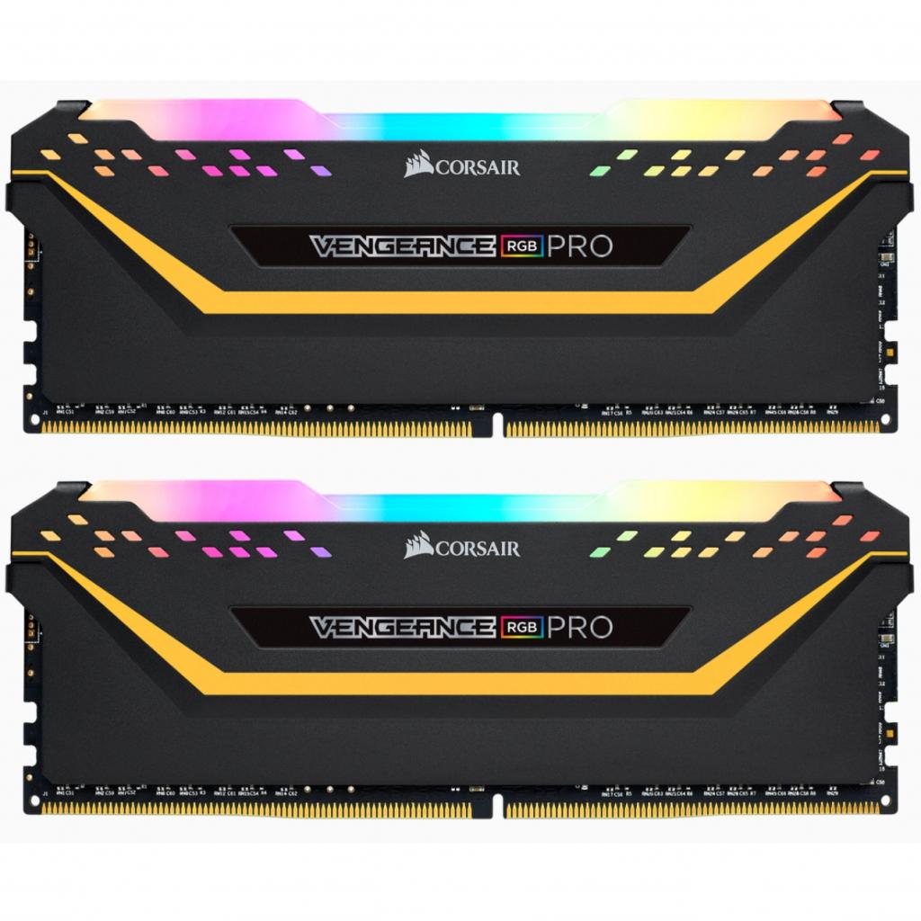 Модуль пам'яті для комп'ютера DDR4 16GB (2x8GB) 3600 MHz Vengeance RGB Pro Black Corsair (CMW16GX4M2C3600C18)