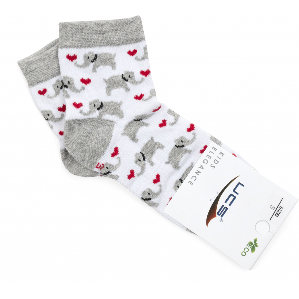 Шкарпетки UCS Socks зі слониками (M0C0101-2116-3B-white)