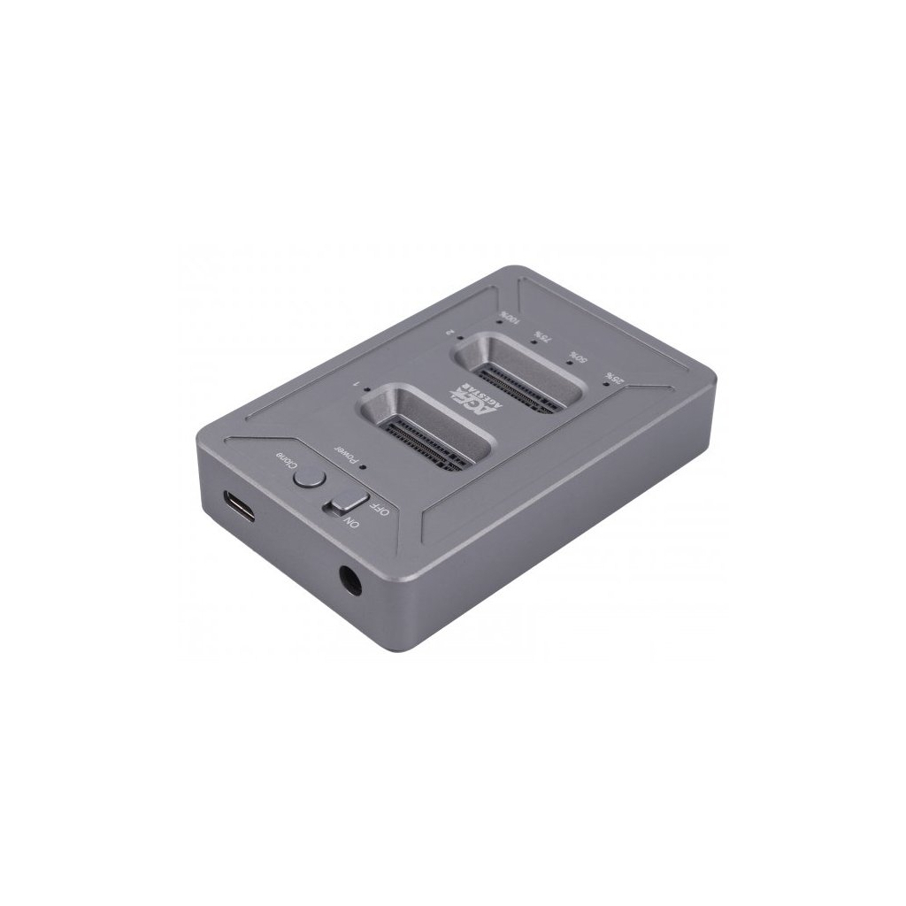 Док-станція AgeStar USB3.1 Type C, M.2 NVME, 2 slot grey (31CBNV2C(GRAY))