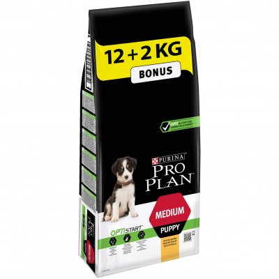 Сухий корм для собак Purina Pro Plan Dog Medium Puppy з високим вмістом курки 12+2 кг (7613035120501)