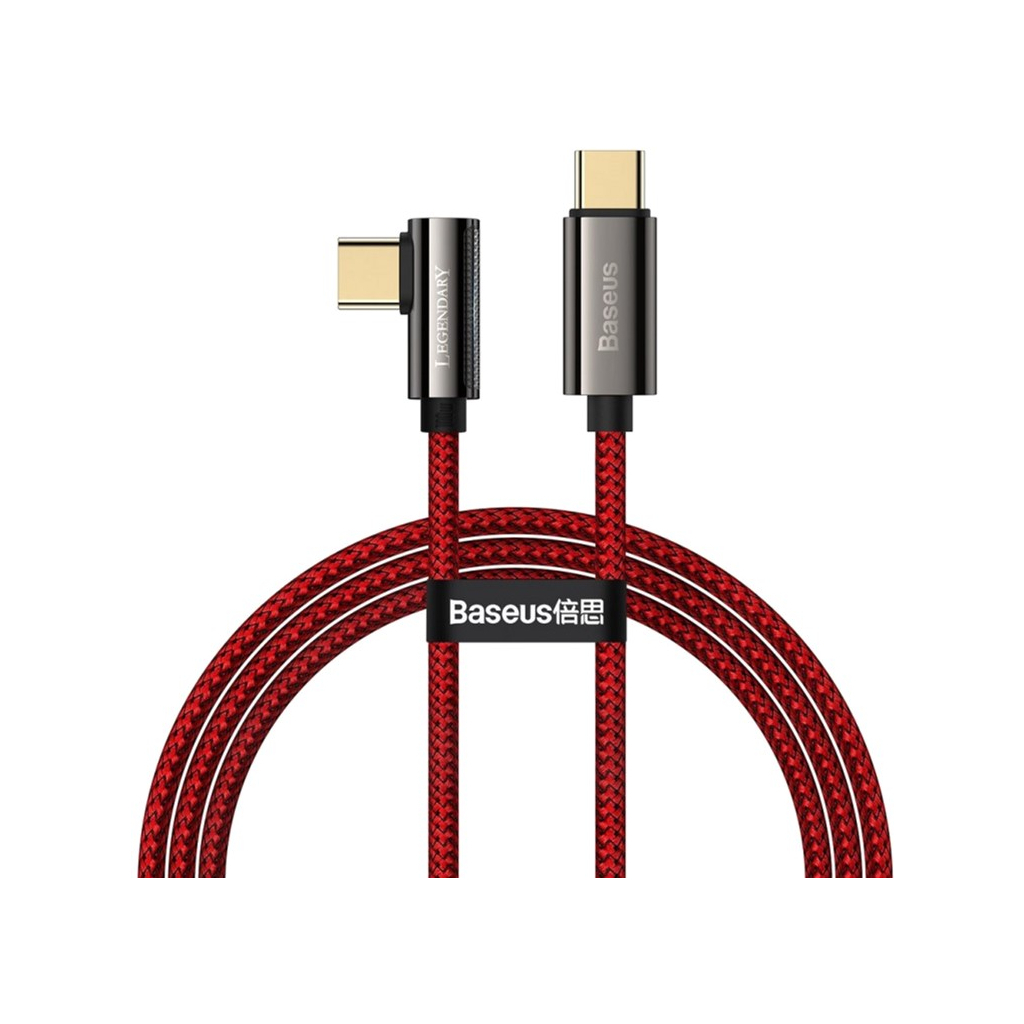 Дата кабель USB-C to USB-C 1.0m CACS 100W 20V/5A 90 Legend Series Elbow Red Baseus (CACS000609)