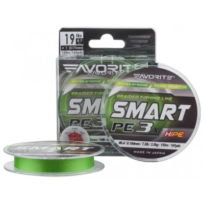 Шнур Favorite Smart PE 3x 150м 0.8/0.153mm 15lb/6.8kg Light Green (1693.10.67)