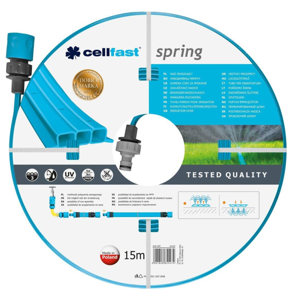 Шланг для поливу Cellfast SPRING, зрошувальний перфорований, 15м (19-022)